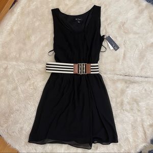 BCX Black Dress with Belt NWT